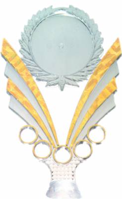 6 1/2" Clear / Gold 2" Insert Holder Figure