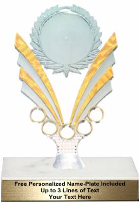 7 1/4" Clear / Gold 2" Insert Holder Trophy Kit