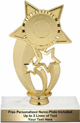 7 1/4" Gold Under Stars 2" Insert Holder Trophy Kit