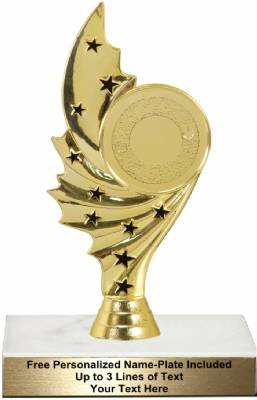 7 1/4" Black / Gold 2" Insert Holder Trophy Kit Trophy Kit