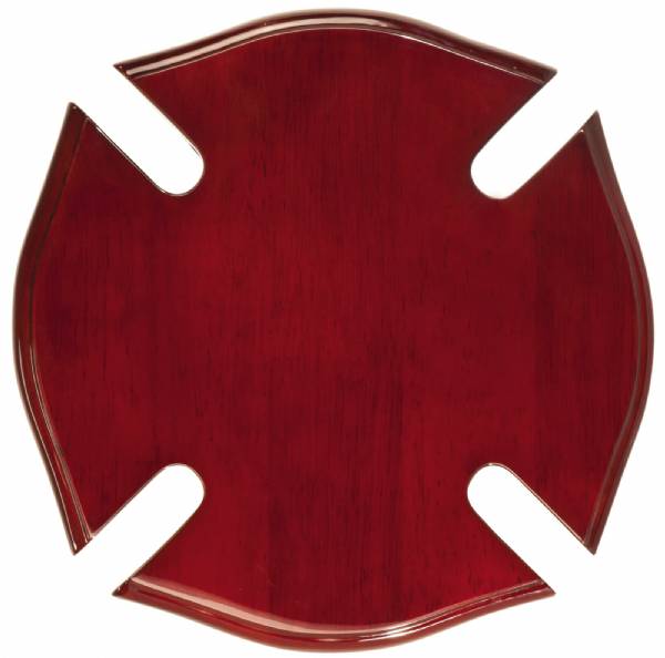 12" x 12" Rosewood Piano Finish Maltese Cross Plaque Blank