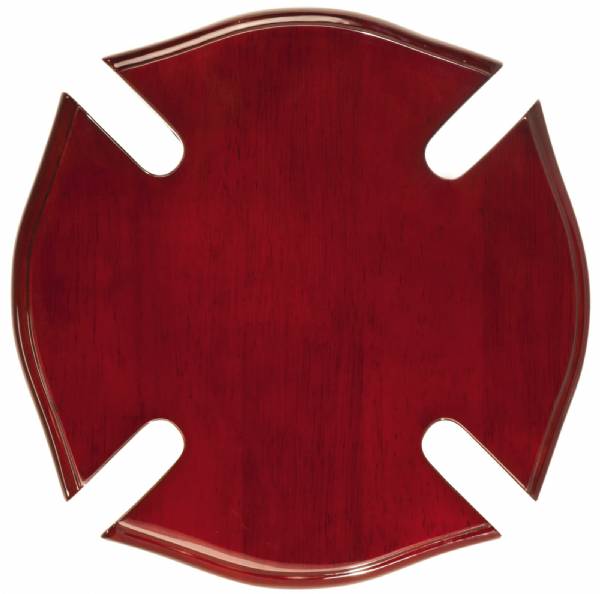 12" x 12" Rosewood Piano Finish Maltese Cross Plaque Blank