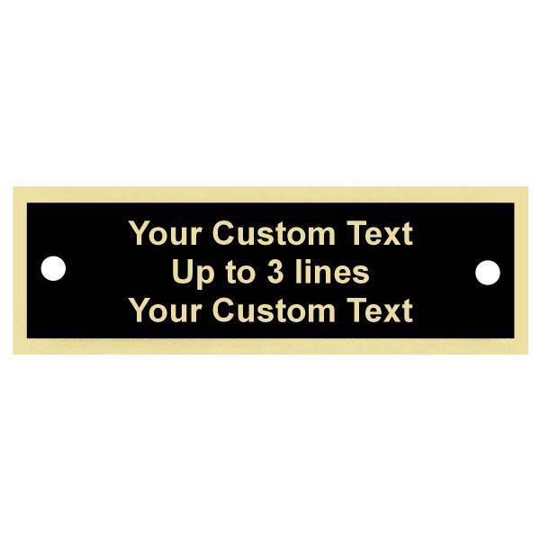 7/8" x 2 3/4" Black Brass Custom Name Plate with Holes #1