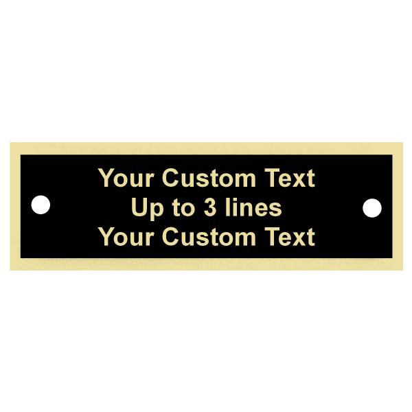 7/8" x 2 3/4" Black Brass Custom Name Plate with Holes