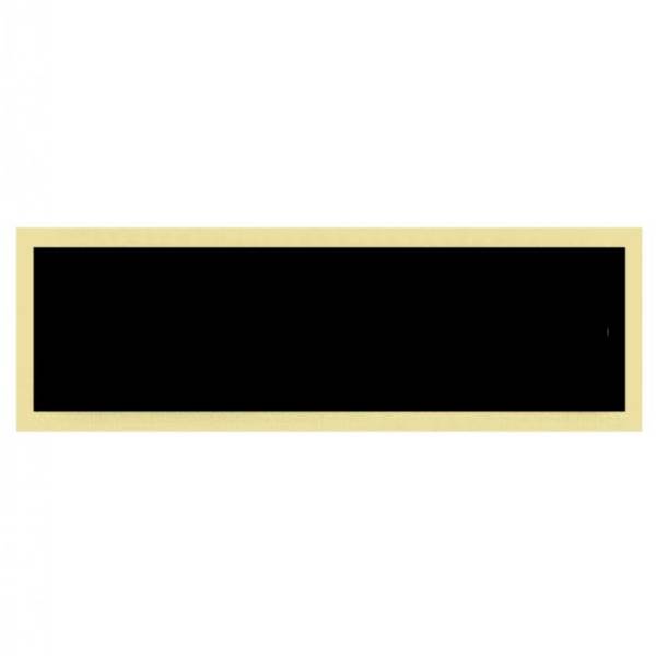 2 3/4" x 7/8" Laserable Black Die Cut Brass Plate with Gold Border (No Holes)