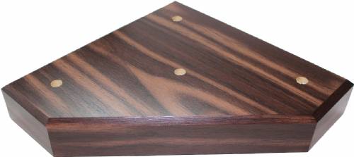 8" x 8" x 1 1/2" Trophy Walnut Finish Wood 3 Post Set #3