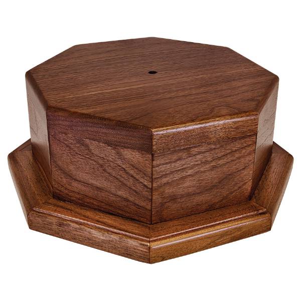 Large Perpetual Walnut Trophy Base - 4 3/8" H | Trophy Kits