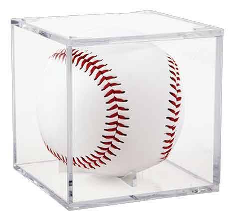 UV Baseball BallQube Display Case with Grandstand Holder