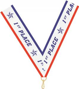 7/8" x 32" 1st Place Neck Ribbon with Snap Clip