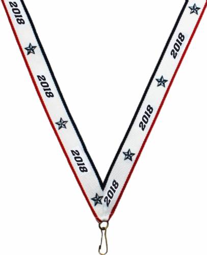 7/8" x 32" 2018 Neck Ribbon with Snap Clip