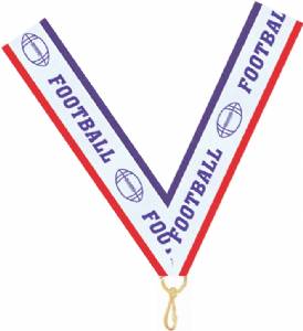 7/8" x 32" Football Neck Ribbon with Snap Clip