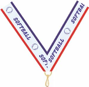 7/8" x 32" Softball Neck Ribbon with Snap Clip