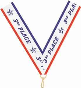 1 1/2" x 32" 3rd Place Neck Ribbon w/ Snap Clip