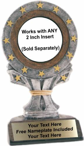 6 1/4" All Star Trophy Resin with 2" Insert Holder