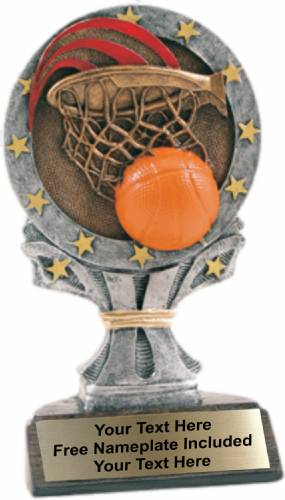 6 1/4" Basketball All Star Trophy Resin