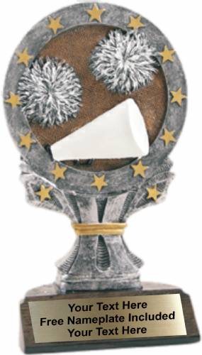 6 1/4" Cheerleader All Star Trophy Resin