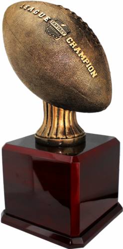17 " Antique Fantasy Football League Champ Trophy Rosewood Base #3