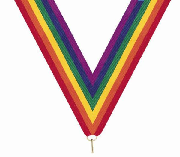 1 1/2" x 32" Rainbow Neck Ribbon with Snap Clip