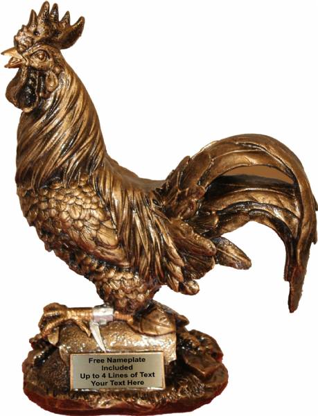 10 1/2" Fighting Cock Resin Trophy