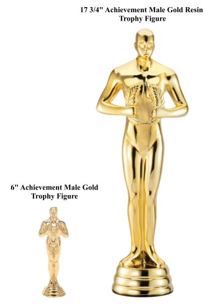 17 3/4" Achievement Male Gold Resin Trophy Figure #2