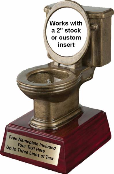 6" Toilet Bowl Resin Trophy Insert Holder #2