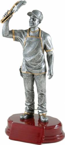 9 1/4" BBQ Chef Resin Figure with Base