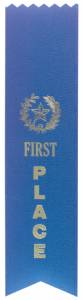 1st Place Blue Pinked Award Ribbon