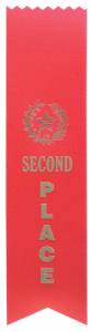 2nd Place Red Pinked Award Ribbon