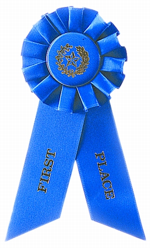 1st Place Blue Rosette Award Ribbon