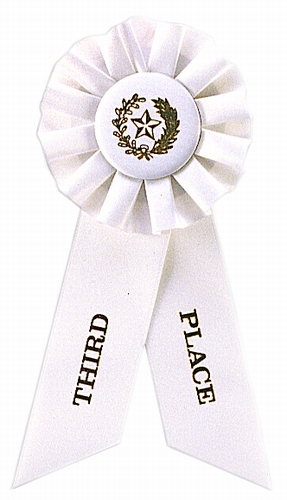3rd Place White Rosette Award Ribbon #1