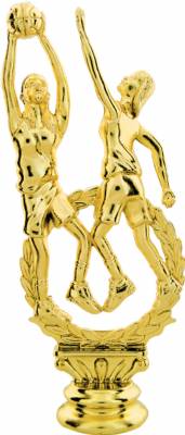 Gold 6 1/2" Female Double Action Basketball Trophy Figure