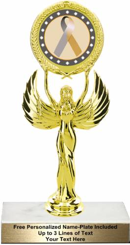 8 1/4" Gold Silver Ribbon Awareness Trophy Kit