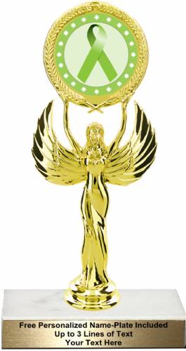 8 1/4" Lime Green Ribbon Awareness Trophy Kit