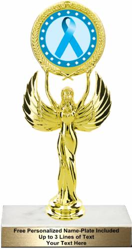 8 1/4" Light Blue Ribbon Awareness Trophy Kit