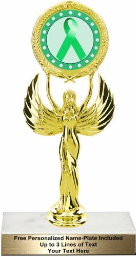 8 1/4" Light Green Ribbon Awareness Trophy Kit