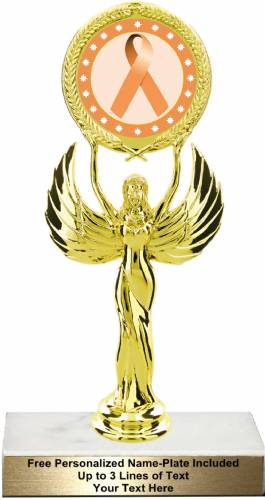 8 1/4" Peach Ribbon Awareness Trophy Kit