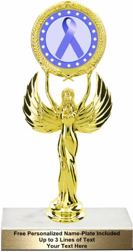 8 1/4" Periwinkle Ribbon Awareness Trophy Kit