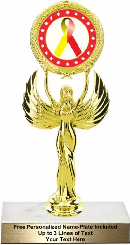 8 1/4" Red Yellow Ribbon Awareness Trophy Kit