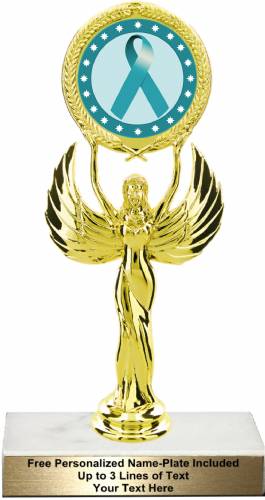 8 1/4" Teal Ribbon Awareness Trophy Kit