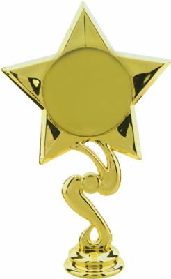 6 1/4" Star 2" Insert Holder Gold Trophy Figure