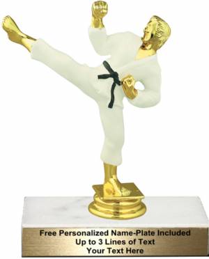 Marble Based MALE KARATE MARTIAL ARTS Trophy Award FREE ENGRAVING 