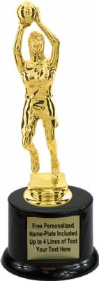 7 3/4" Female Basketball Trophy Kit with Pedestal Base