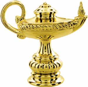 3 1/4" Lamp of Knowledge Gold Trophy Figure