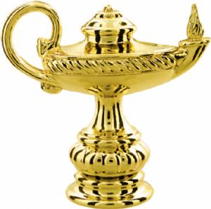 3 1/4" Lamp of Knowledge Gold Trophy Figure