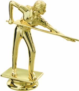 4 1/4" Female Billiards / Pool Gold Trophy Figure