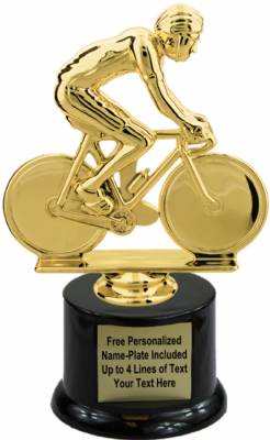 7" Male Cycling Trophy Kit with Pedestal Base