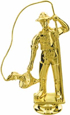 Gold 5 1/2" Fly Fisherman Trophy Figure