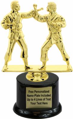 7" Male Double Karate Trophy Kit with Pedestal Base