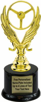 7" Winged Wheel Trophy Kit with Pedestal Base