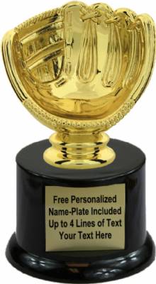 5 1/4" Baseball Glove - Ball Holder Trophy Kit with Pedestal Base